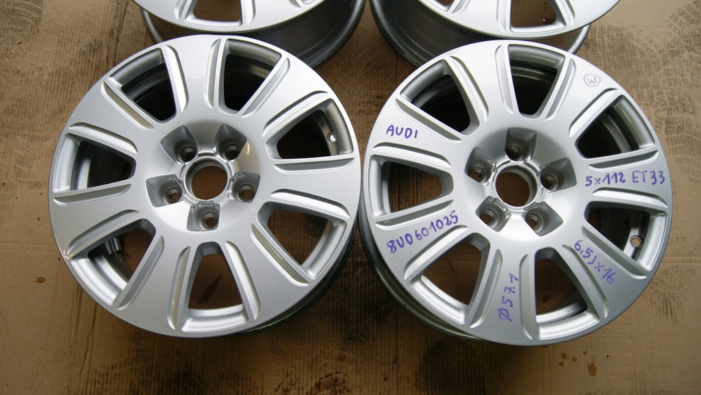 4x Alufelge 16 Zoll 6.5" 5x112 0V0601025 Audi Rim Wheel FEL7032509844em