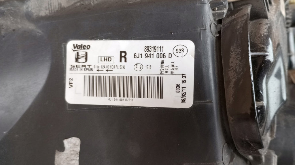 Frontscheinwerfer Seat Ibiza I 6J1941006D Rechts Scheinwerfer Headlight SCH3903913759li