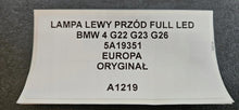 Laden Sie das Bild in den Galerie-Viewer, Frontscheinwerfer BMW 4 G22 G23 G26 5A19351 Full LED Links Headlight SCH9344872979tf