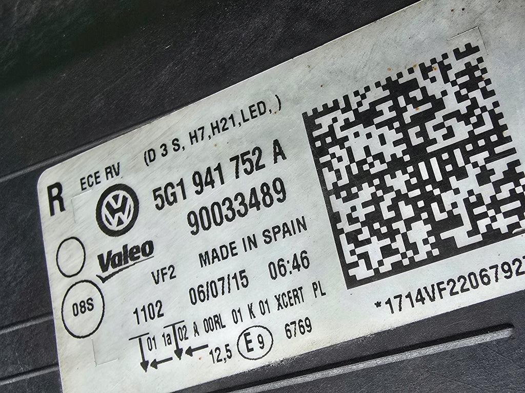 Frontscheinwerfer VW Golf VII 5g1 5G1941752A LED Rechts Scheinwerfer Headlight SCH5352411977bz