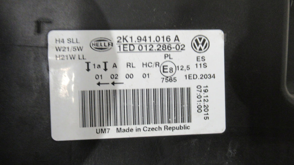 Frontscheinwerfer VW Caddy 2K1941016 Rechts Scheinwerfer Headlight SCH1086041985ob