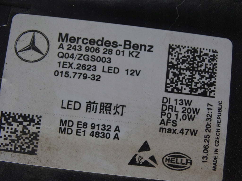 Frontscheinwerfer Mercedes-Benz Eqa Eqb A2439062801 Rechts Headlight SCH9056606542fo