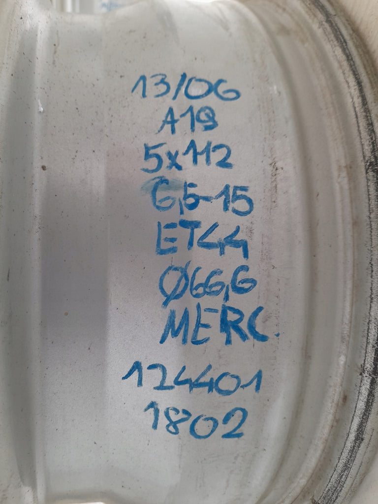 1x Alufelge 15 Zoll 6.5" 5x112 44ET Glanz Silber 1244011802 Mercedes-Benz FEL1839687050vc