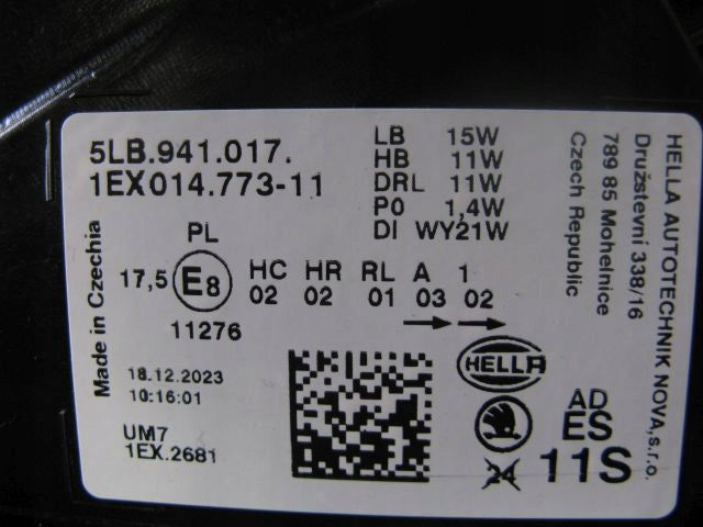 Frontscheinwerfer Skoda Enyaq 5LB941017 Links Scheinwerfer Headlight