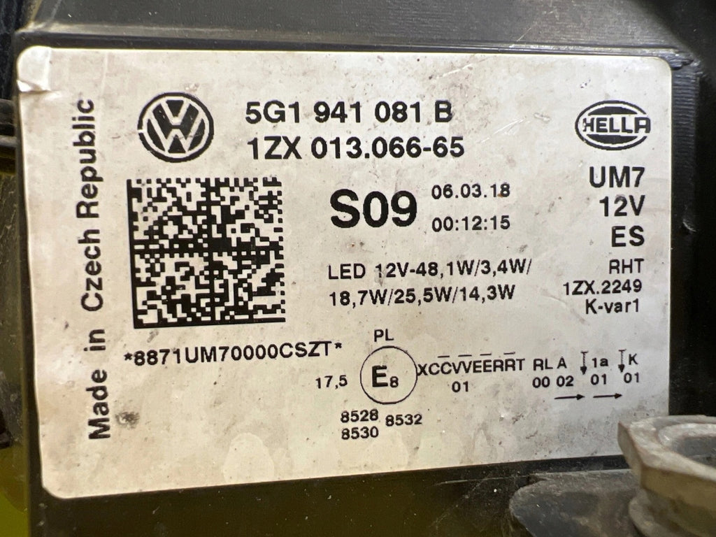 Frontscheinwerfer VW Golf VII 5G1941081B LED Links Scheinwerfer Headlight SCH8525504655sv