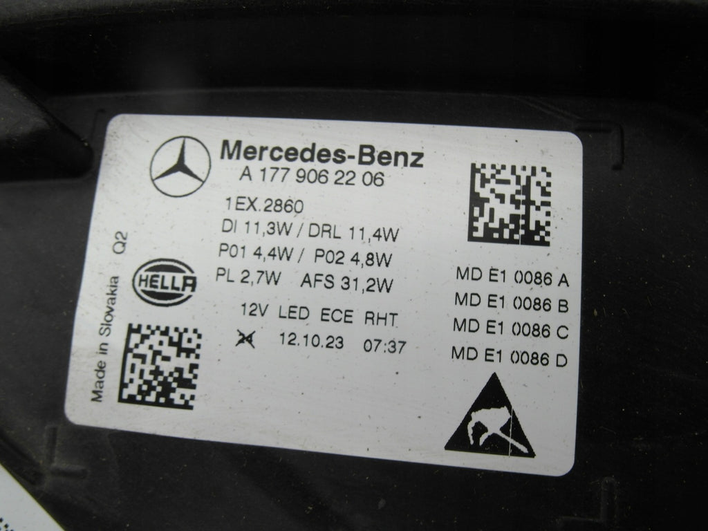 Frontscheinwerfer Mercedes-Benz W177 A1779062206 Full LED Rechts Headlight SCH3630638554qg