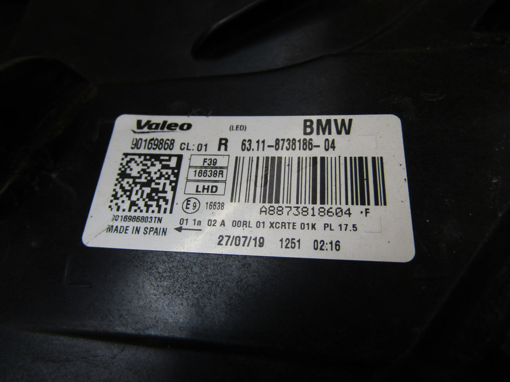 Frontscheinwerfer BMW X2 F39 8738186 LED Rechts Scheinwerfer Headlight SCH8021874447to