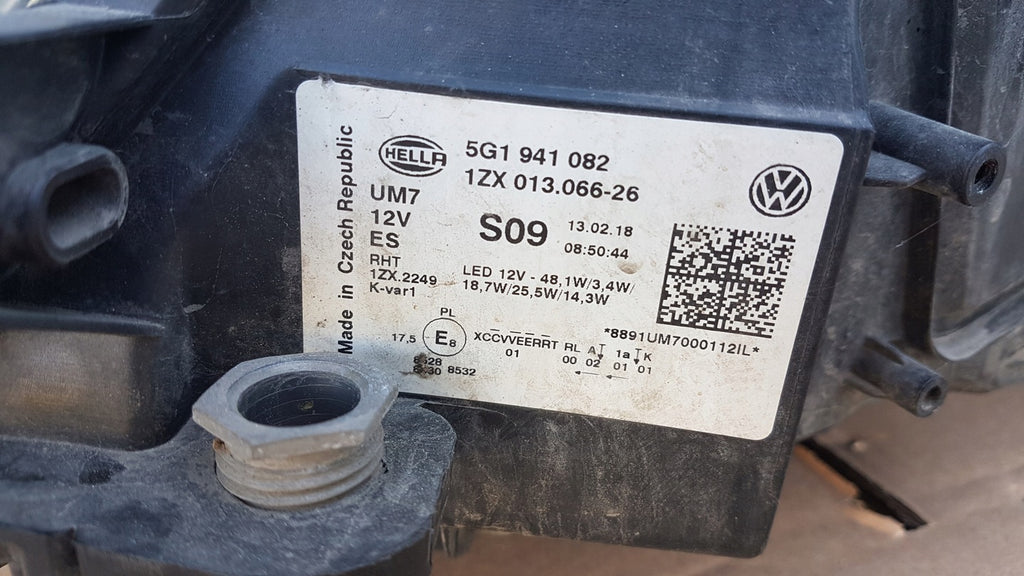 Frontscheinwerfer VW Golf VII 5G1941082 Full LED Rechts Scheinwerfer Headlight SCH8618646196kw