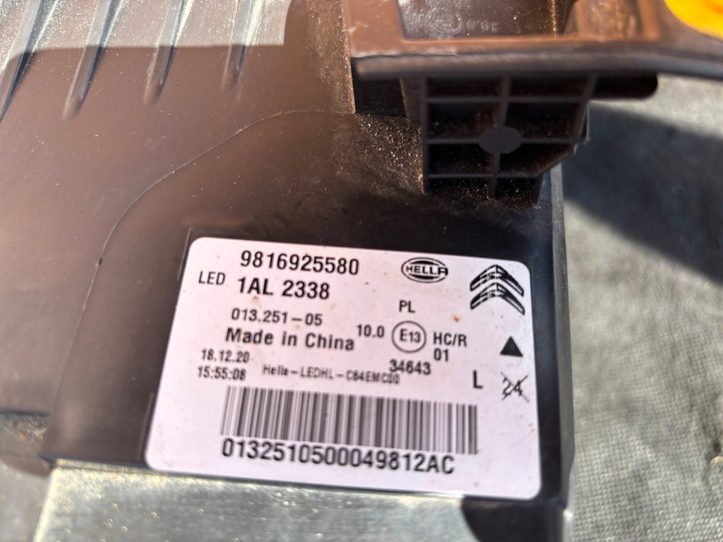 Frontscheinwerfer Citroën C5 Aircross 9816925580 Links Scheinwerfer Headlight SCH3220803508dh
