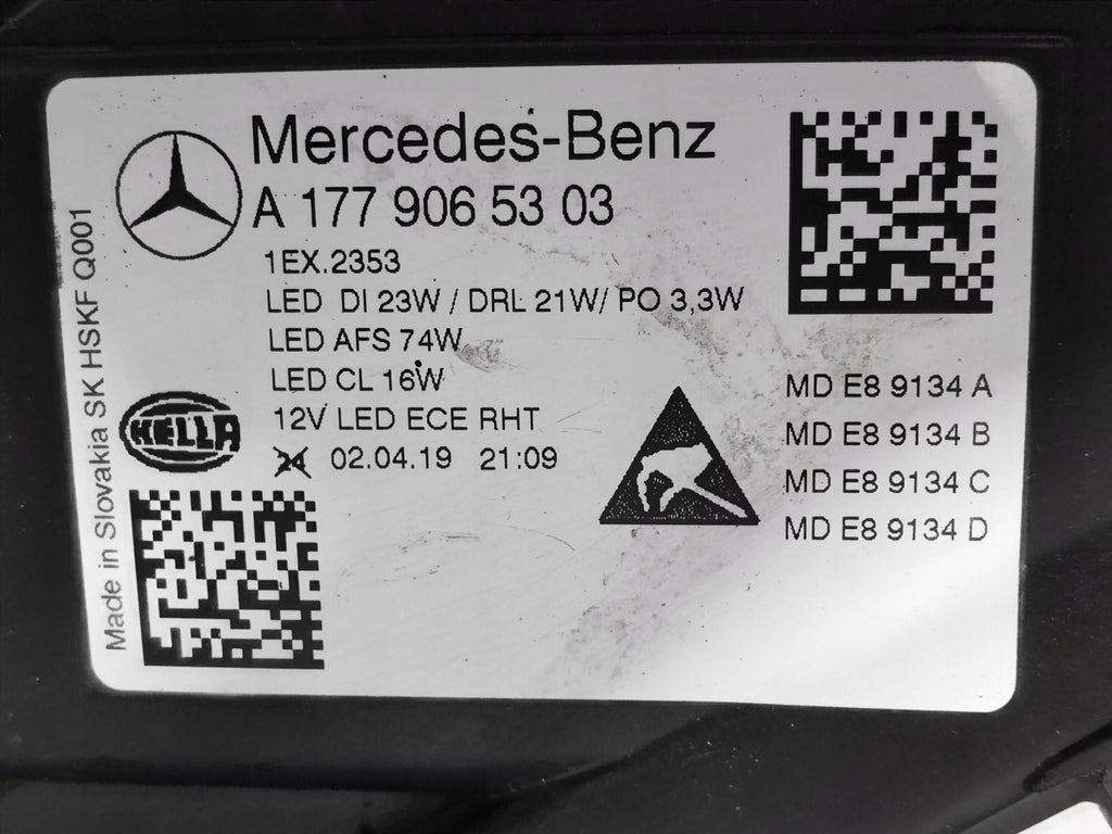 Frontscheinwerfer Mercedes-Benz W177 A1779065303 Links Scheinwerfer Headlight SCH2324766773fu