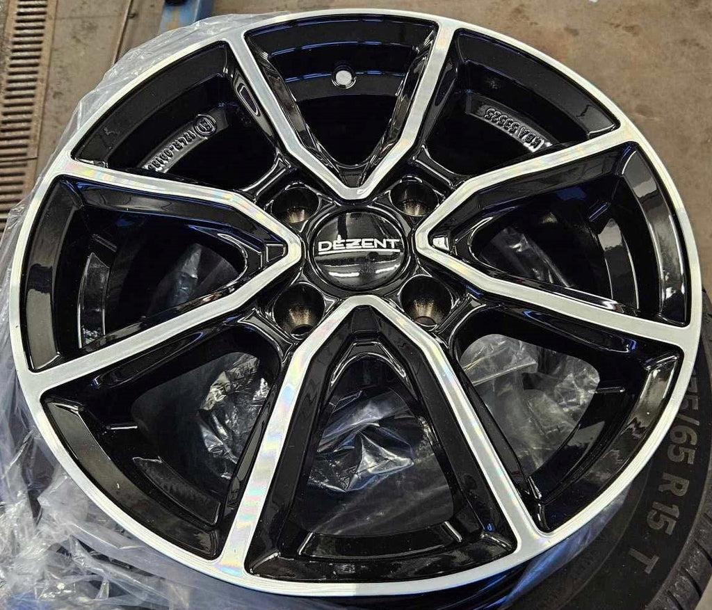1x Alufelge 15 Zoll 6.0" 4x108 45ET Glanz Schwarz TTNK3BP45E Rim Wheel FEL4927335478dn