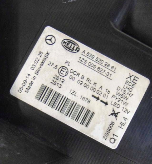 Frontscheinwerfer Mercedes-Benz Viano W639 Vito A6398202861 Links Headlight SCH8884831720zr
