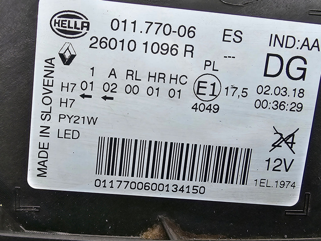 Frontscheinwerfer Renault Kadjar 260101096R LED Rechts Scheinwerfer Headlight SCH2491145883ea