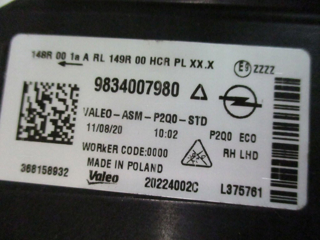 Frontscheinwerfer Opel Mokka 9834007980 LED Ein Stück (Rechts oder Links) SCH9930268769et