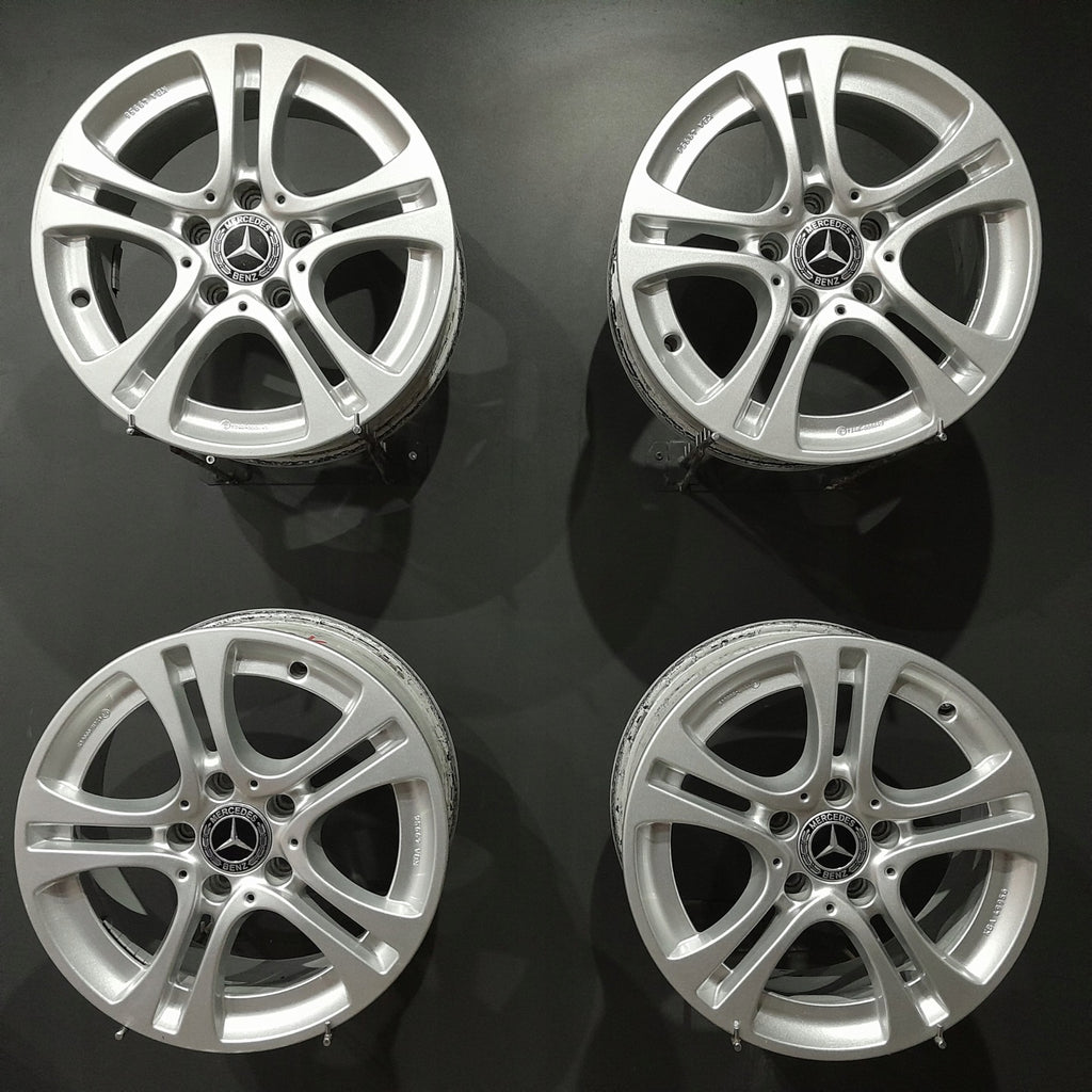 4x Alufelge 16 Zoll 6.5" 5x112 38ET Glanz Silber Mercedes-Benz W177 Rim Wheel FEL4610183029yp