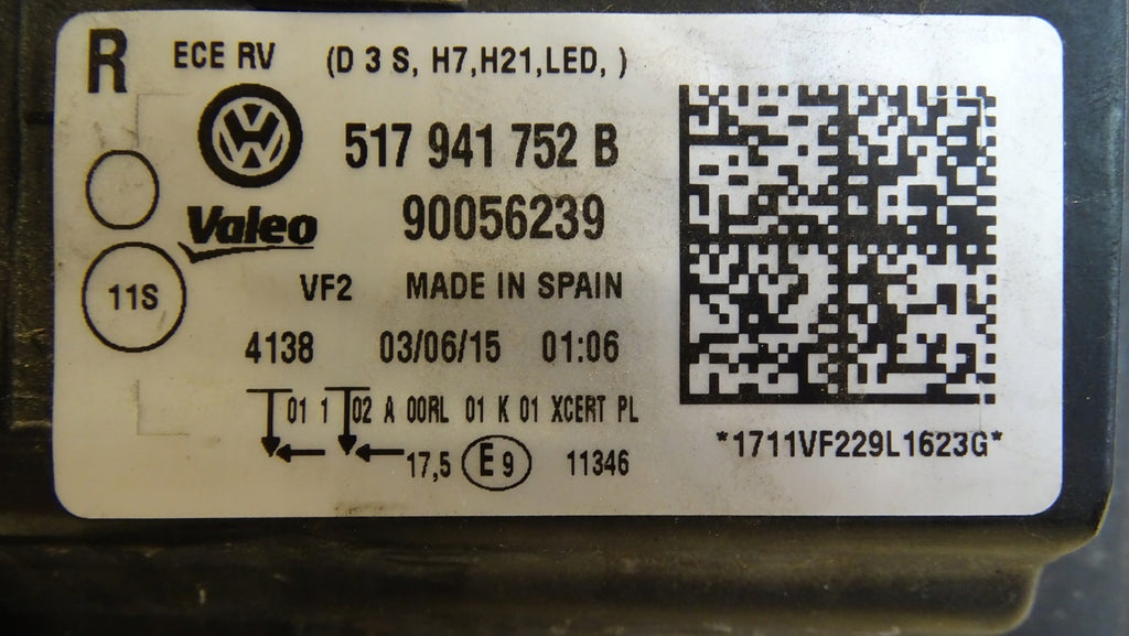 Frontscheinwerfer VW Golf VII Sportsvan 517941752B Xenon Rechts Headlight SCH1187210623ph