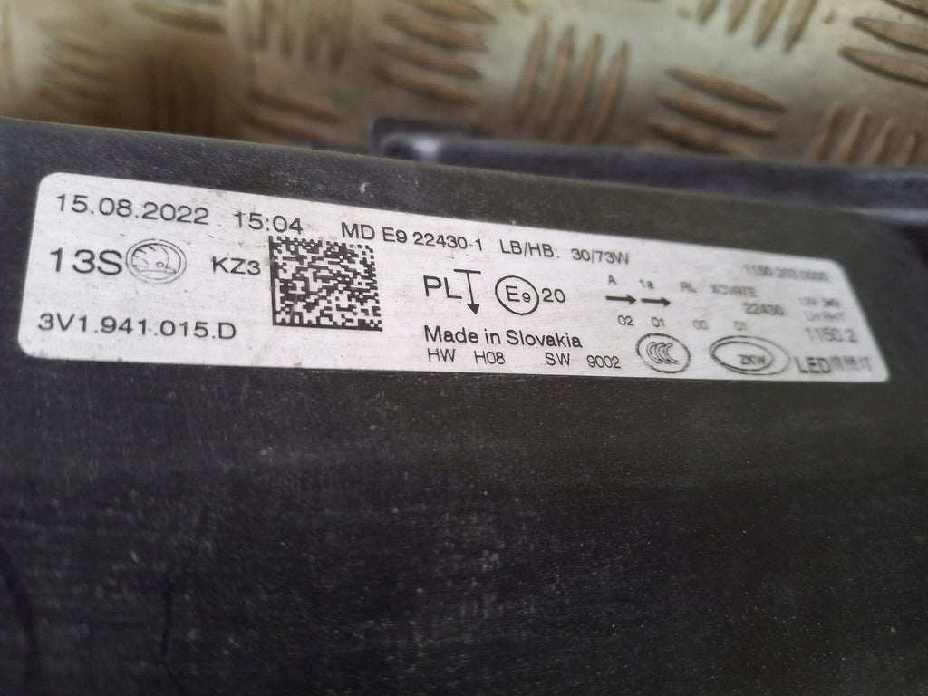 Frontscheinwerfer Skoda Superb III 3V1941015D Full LED Links Headlight