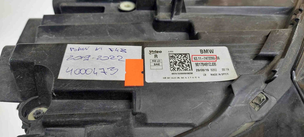 Frontscheinwerfer BMW X1 F48 63117472260 Rechts Scheinwerfer Headlight SCH7564022771ul