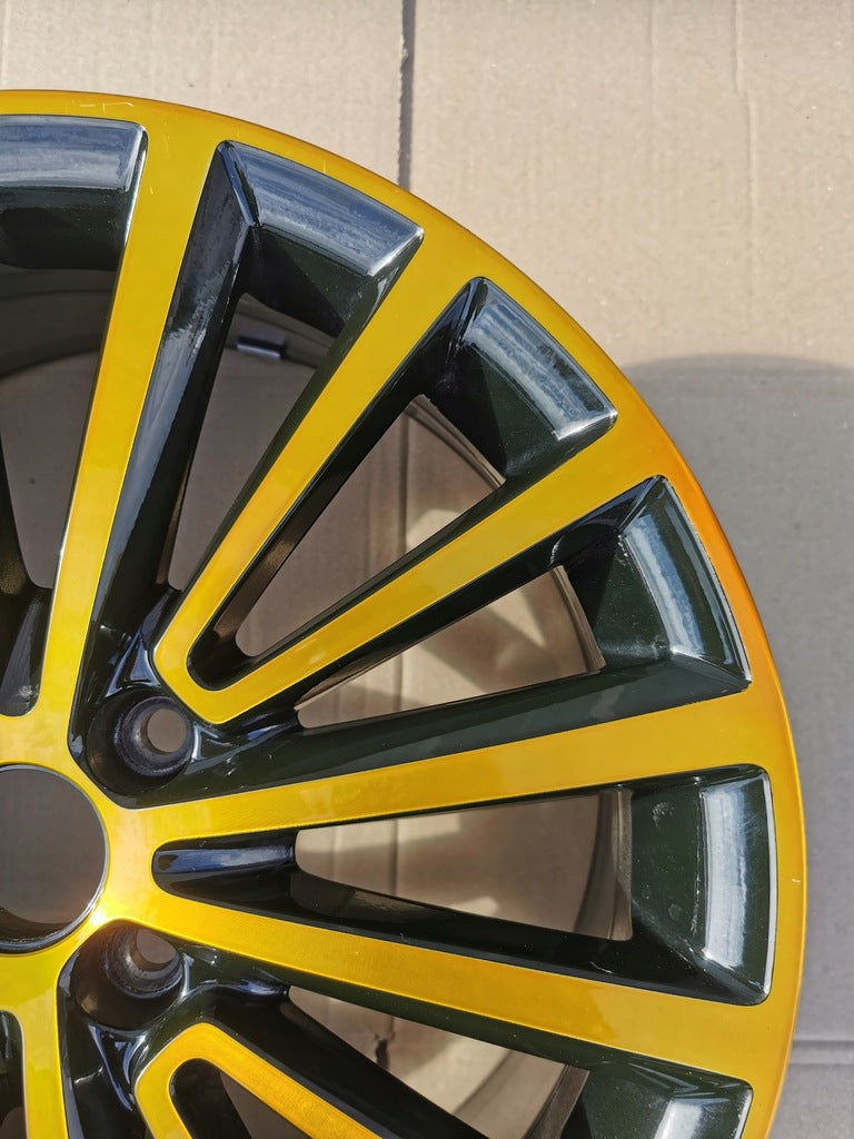 1x Alufelge 17 Zoll 6.5" 4x100 43ET Glanz Schwarz 1S0601025N VW Saj Rim Wheel FEL5001290827qj