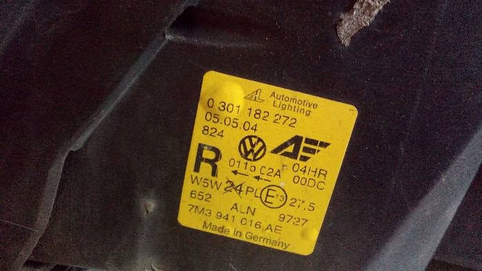 Frontscheinwerfer VW 7M3941016AE Rechts Scheinwerfer Headlight SCH2617561187tv