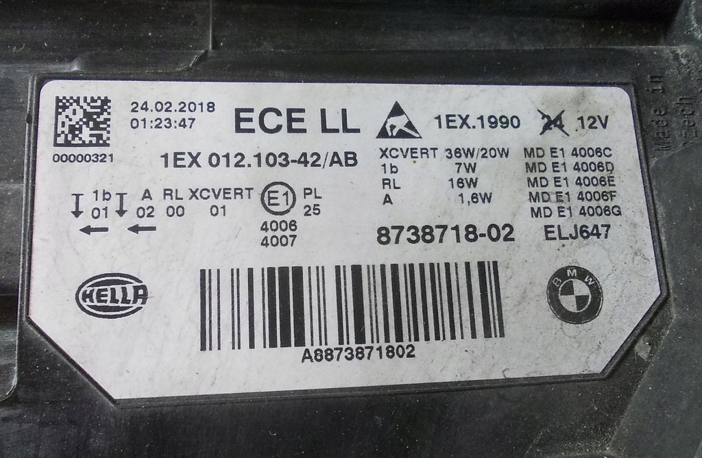 Frontscheinwerfer BMW 3 F30 F31 8738718-02 1EX0120342 LED Rechts Headlight SCH4181318454xh