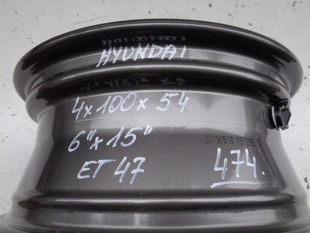 1x Alufelge 15 Zoll 6.0" 4x100 47ET 52910-C8800 Hyundai Rim Wheel FEL5332772846sb