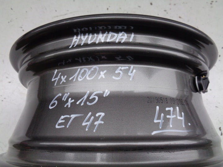 1x Alufelge 15 Zoll 6.0" 4x100 47ET 52910C8800 Hyundai Rim Wheel FEL5332772846sb