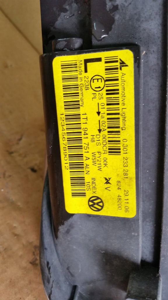 Frontscheinwerfer VW Touran 1T1941751A Xenon Links Scheinwerfer Headlight