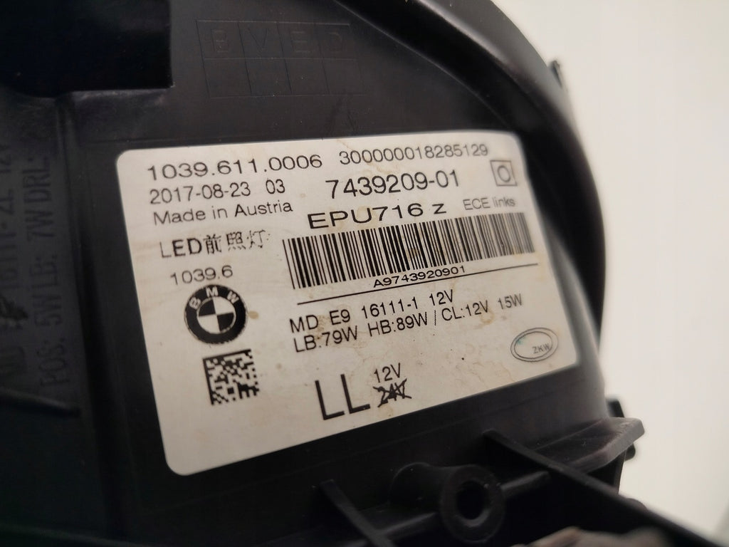 Frontscheinwerfer BMW G30 7439209-01 Full LED Links Scheinwerfer Headlight SCH1619965056tb