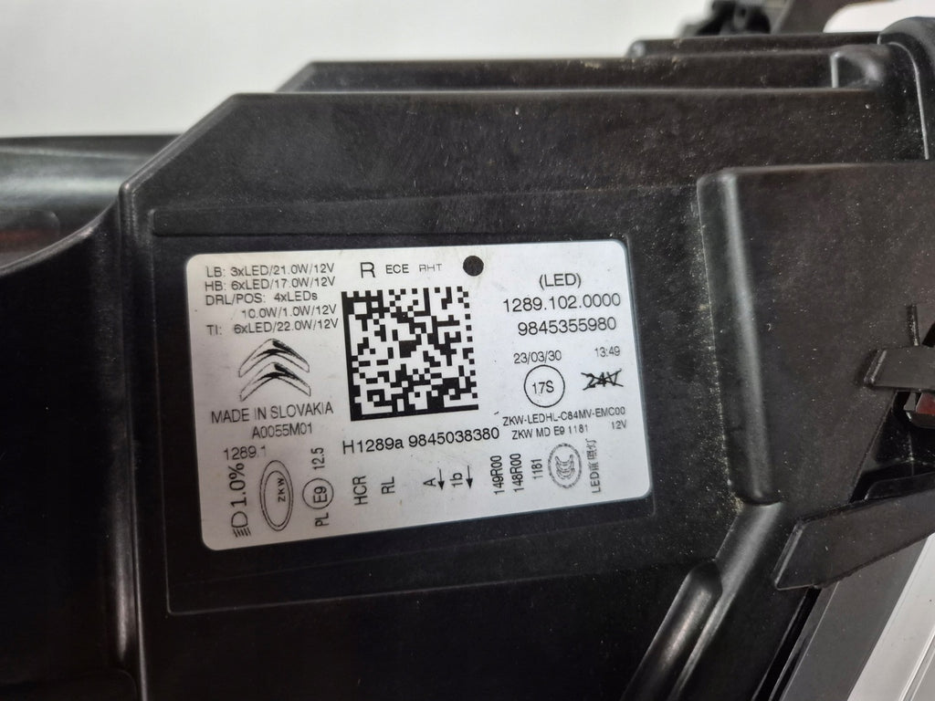 Frontscheinwerfer Citroën C5 III Aircross 9845356280 Full LED Ein Satz Headlight