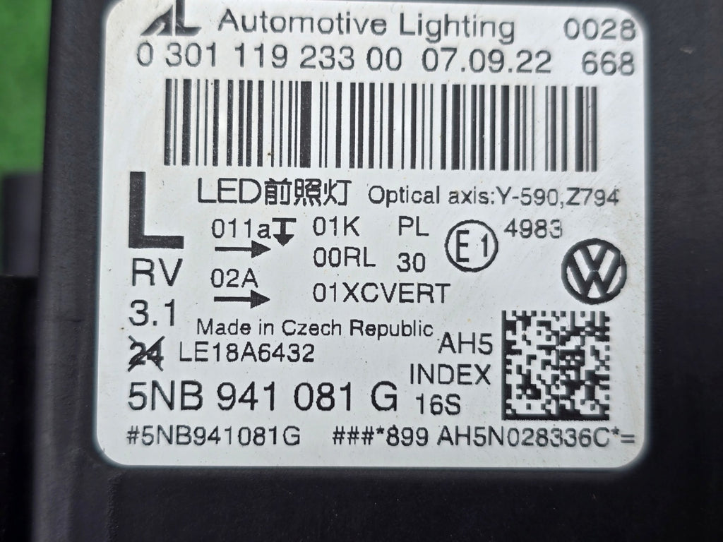 Frontscheinwerfer VW Tiguan 5NB941081G Links Scheinwerfer Headlight SCH5382027656yt
