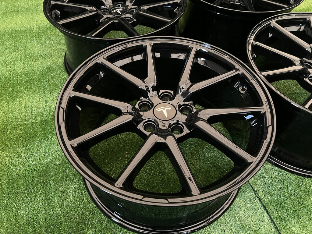 4x Alufelge 18 Zoll 8.5" 5x114.3 40ET Glanz Schwarz 1044221-00-C Tesla Model 3 FEL4826670854uh