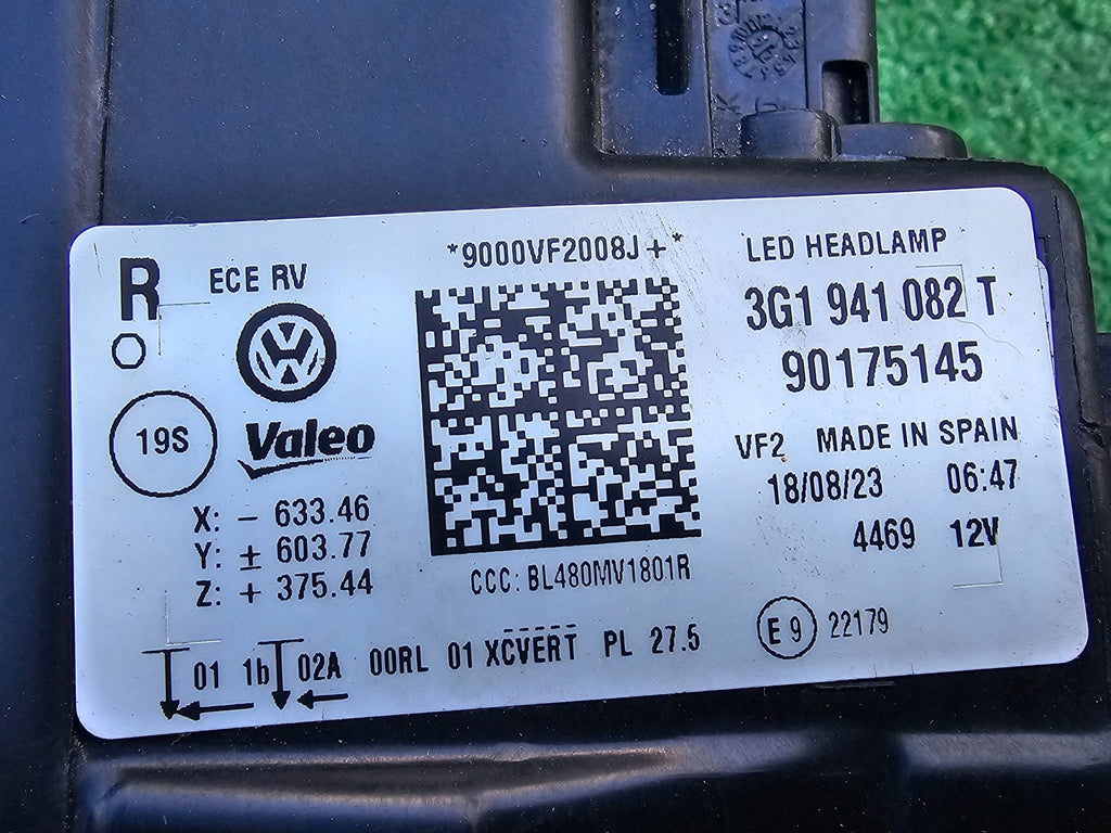 Frontscheinwerfer VW Passat B8 3G1941082T 90175145 Full LED Rechts Headlight SCH9276203286uu