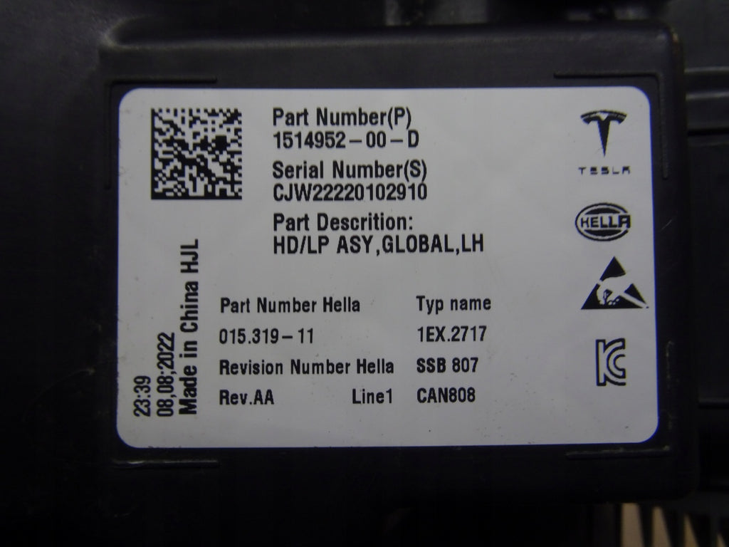 Frontscheinwerfer Tesla Model 3 1514952-00-D Full LED Rechts oder Links