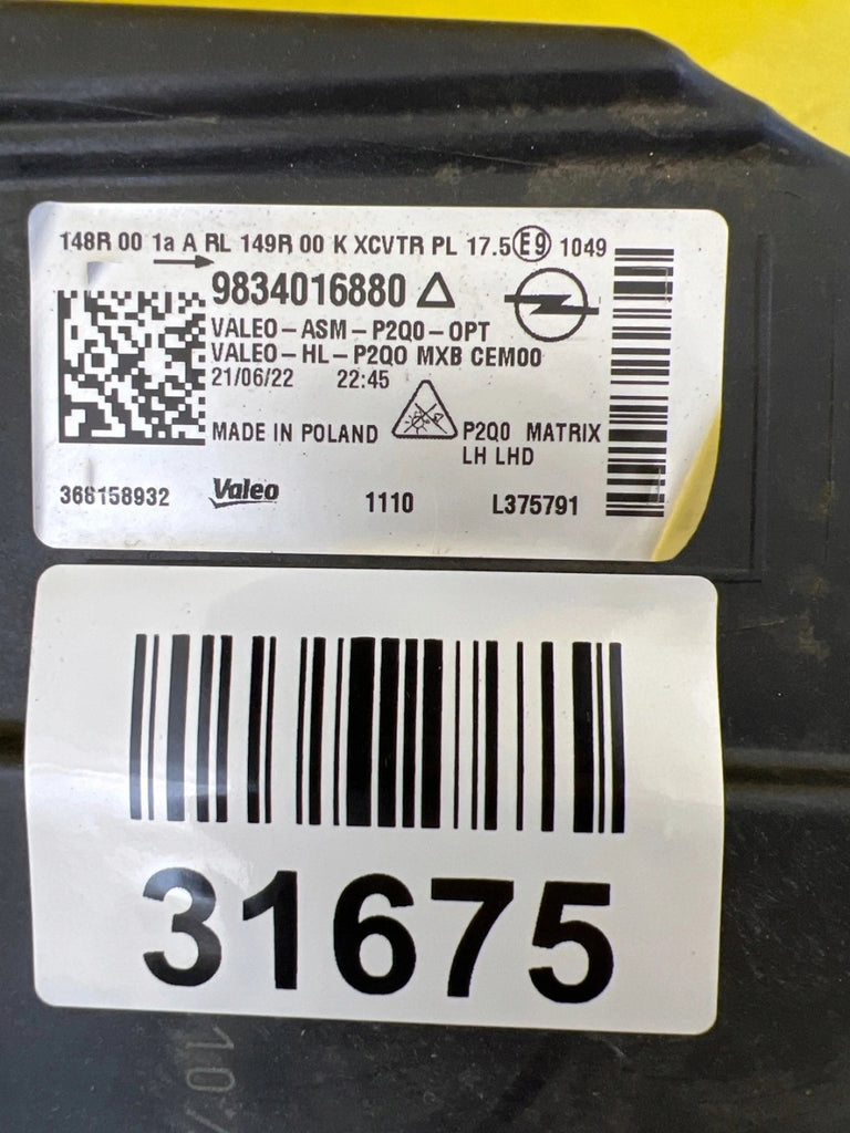Frontscheinwerfer Opel Mokka 9834016880 LED Links Scheinwerfer Headlight SCH5375470912yz
