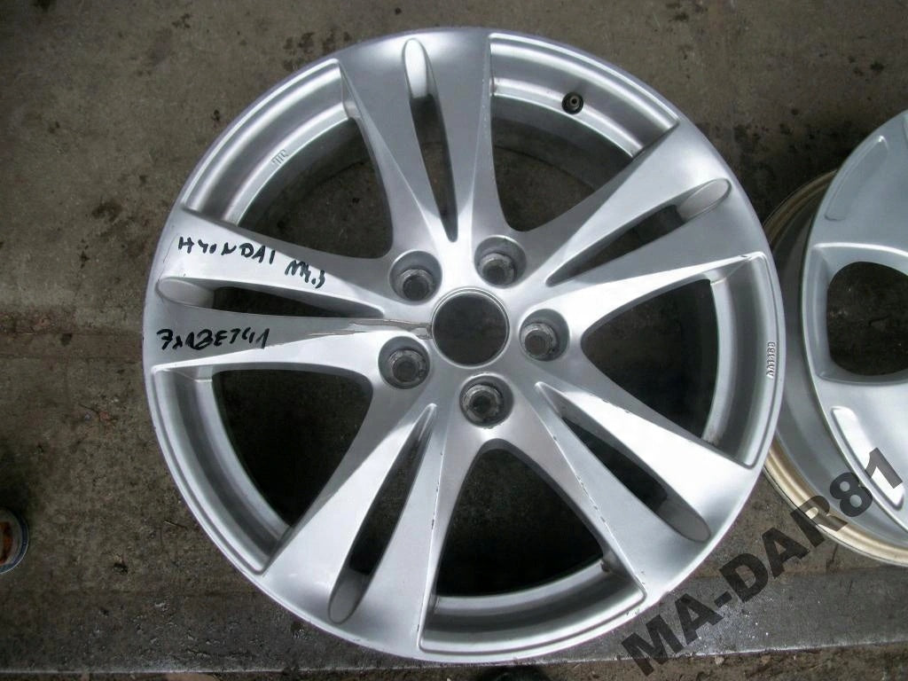 2x Alufelge 18 Zoll 7.0" 5x114.3 41ET Glanz Silber Hyundai Santa Fe Rim Wheel