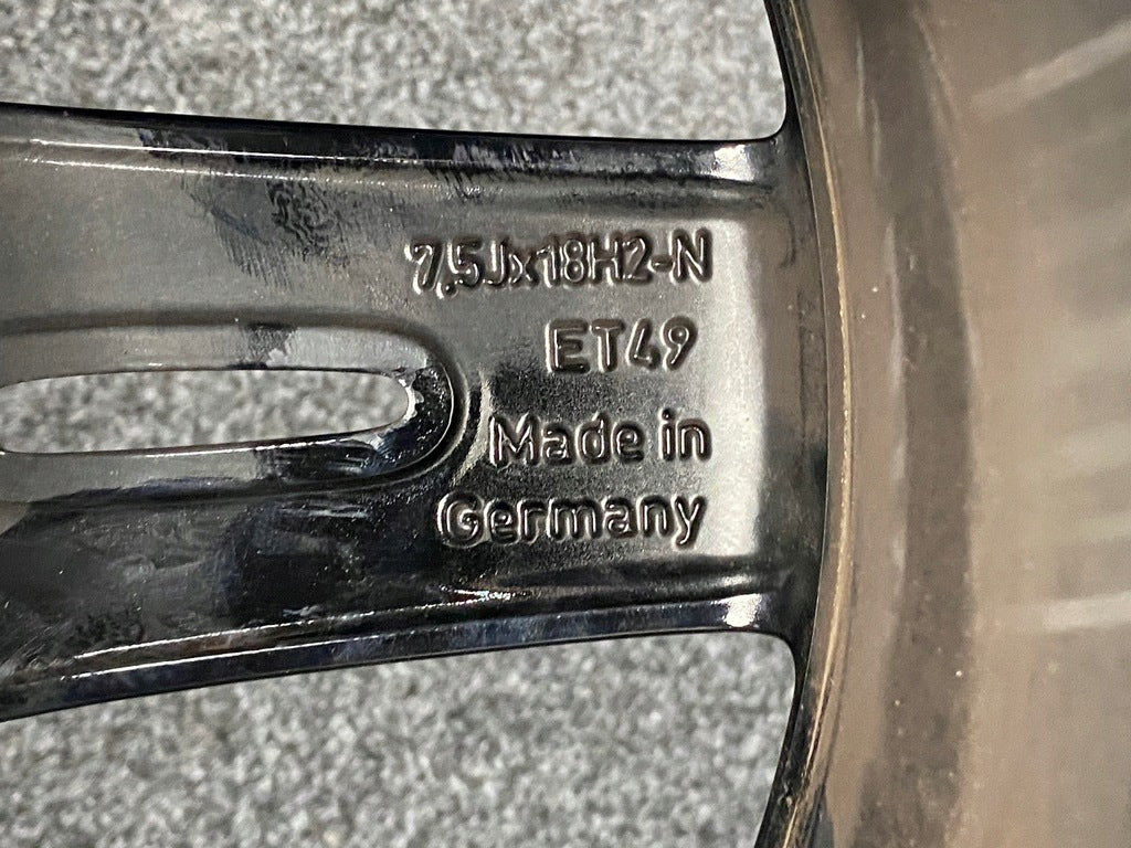 1x Alufelge 18 Zoll 7.5" 5x112 49ET Glanz Schwarz A1774010500 Mercedes-Benz W177 FEL6483986696pn