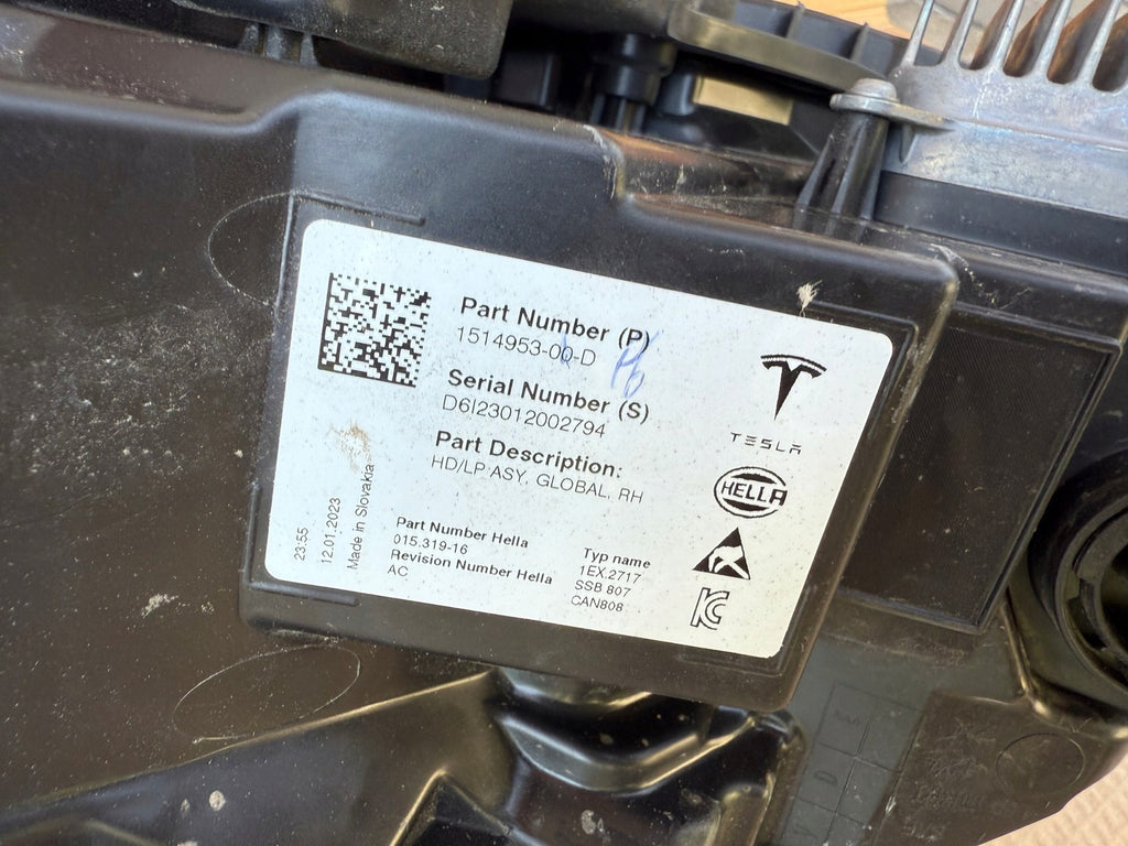 Frontscheinwerfer Tesla Model 3 Y 151495300 LED Rechts Scheinwerfer Headlight SCH2598541230vm