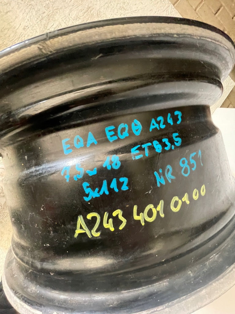 1x Alufelge 18 Zoll 7.5" 5x112 53 5ET A2434010100 Mercedes-Benz Eqa Rim Wheel FEL4158399113qu