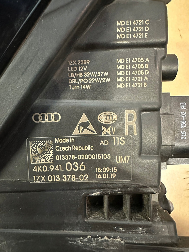 Frontscheinwerfer Audi A6 C8 4K0941036 Full LED Rechts Scheinwerfer Headlight