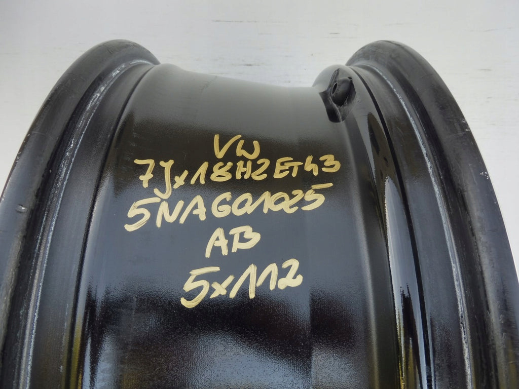 1x Alufelge 18 Zoll 7.0" 5x112 43ET Glanz Schwarz 5NA01025AB VW Tiguan Rim Wheel FEL9953249388rr
