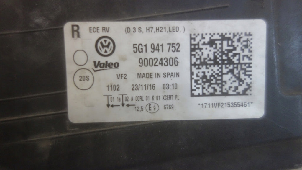 Frontscheinwerfer VW Golf VII 5g1 5G1941752 LED Rechts Scheinwerfer Headlight SCH7816717902wv