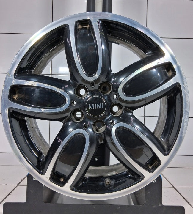 1x Alufelge 18 Zoll 7.0" 5x112 54ET Glanz Schwarz 6855115 Mini F56 F55 Rim Wheel FEL3938793194zn