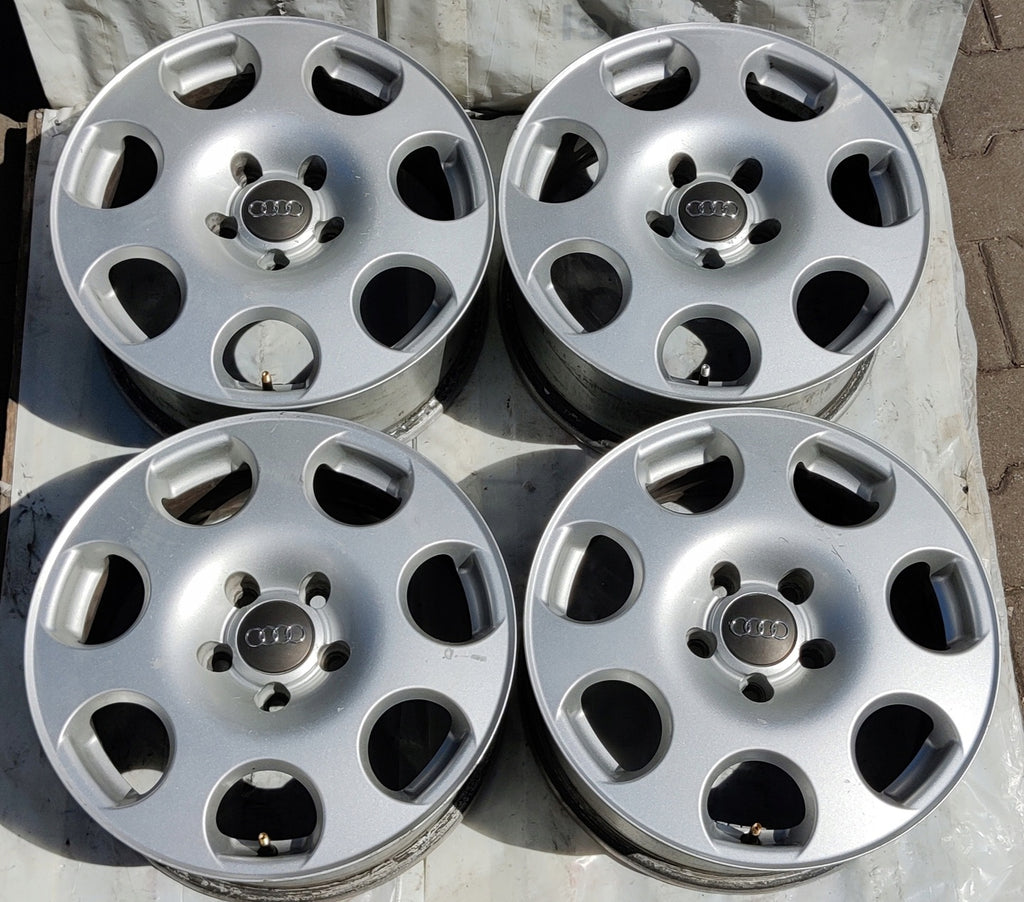 4x Alufelge 16 Zoll 7.0" 5x112 42ET Glanz Silber 8E0601025F Audi Rim Wheel