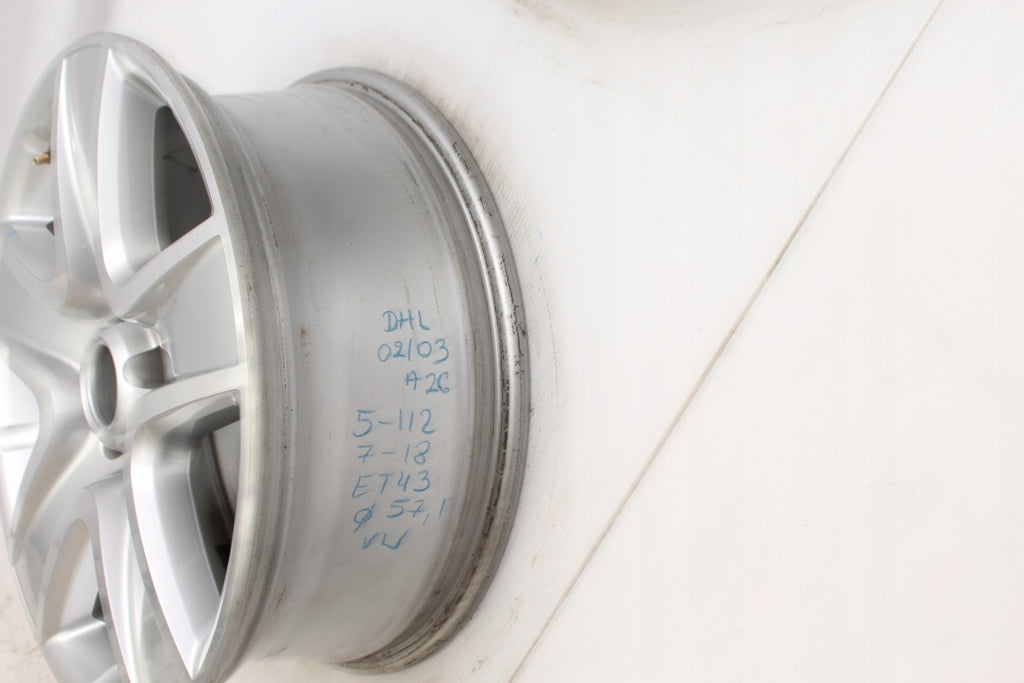 1x Alufelge 18 Zoll 7.0" 5x112 43ET Glanz Silber 5N0601025S VW Rim Wheel FEL2522834610cd