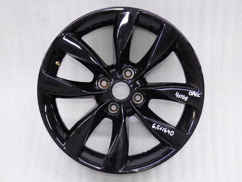 1x Alufelge 16 Zoll 6.5" 4x100 40ET Glanz Schwarz 13378580 0P072 Opel Corsa
