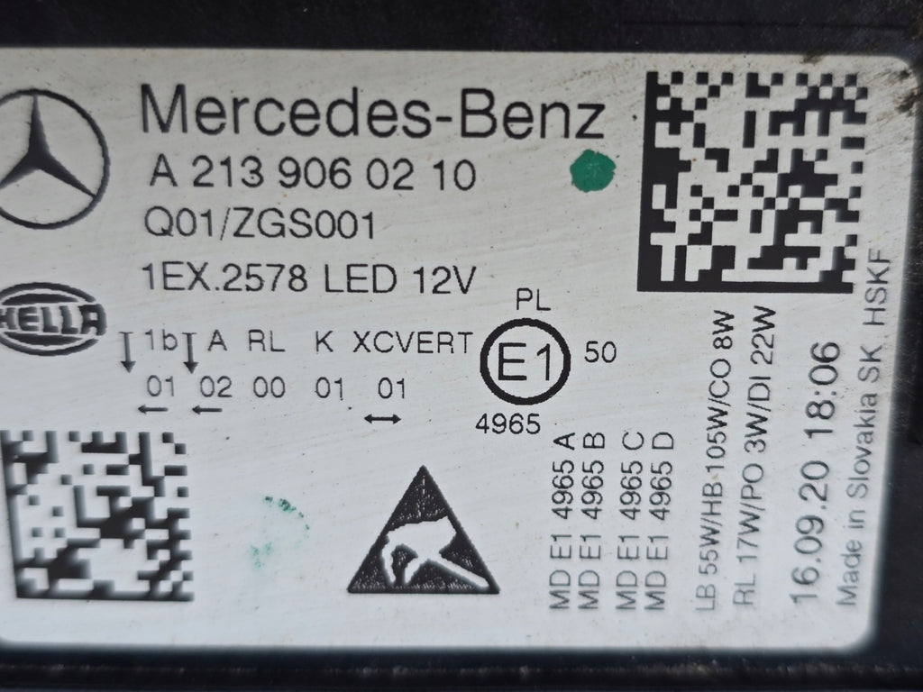 Frontscheinwerfer Mercedes-Benz W213 A2139060210 Rechts Scheinwerfer Headlight SCH8458795779kh