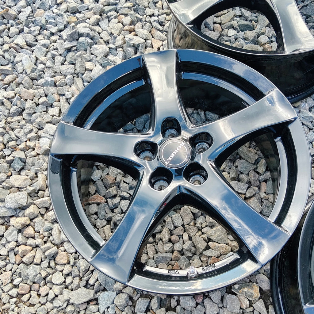 4x Alufelge 17 Zoll 7.0" 5x114.3 50ET Glanz Schwarz KBA48362 Hyundai I Rim Wheel FEL6592339461um