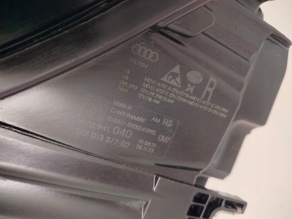 Frontscheinwerfer Audi A6 C8 4K0941040 Full LED Rechts Scheinwerfer Headlight SCH7167058277aw