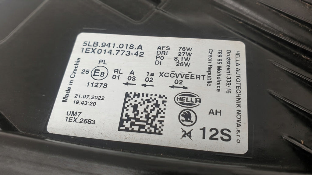 Frontscheinwerfer Skoda Enyaq 5LB941018A Full LED Rechts Scheinwerfer Headlight